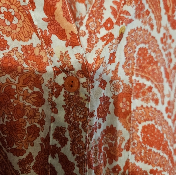 Denim & Company QVC Paisley Print Button Up Blouses 3X Long Sleeve Plus Size - Picture 9 of 15